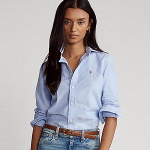 Sz 6, Ralph Lauren Oxford Shirt, Slim Fit, Classic Blue